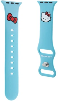 Pasek Hello Kitty Silicone Kitty Head do Apple Watch Series 1/2/3/4/5/6/7/8/SE/SE2 38-41 mm Sky Blue (3666339190316)