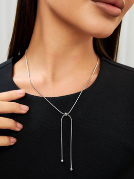 Цепочка галстук Fashion Jewerly колье на шею серебристый цвет бижутерия (SVS)