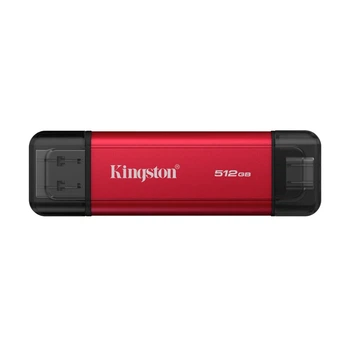Портативний SSD Kingston Dual 512 ГБ USB 3.2 Gen 2 Type-C/Type-A до 1050 МБ/с червоно-чорний