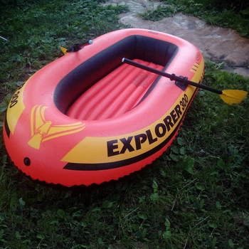 Лодка надувная 2-х местная с веслами и насосом Intex Explorer 211 * 117 * 41 см
