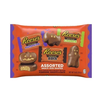 Шоколадные конфеты Reese's Halloween Assorted Snack Size с Арахисовой пастой 255г