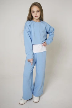 Костюм для девочки Short Hot SmileTime, голубой, рост 128 (SX3-55-13)