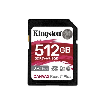 Карта памяти SDXC (UHS-II U3) Kingston Canvas React Plus 512Gb class 10 V60 (R280MB/s, W150MB/s)