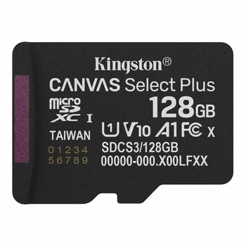 Карта пам'яті microSDXC (UHS-1) Kingston Canvas Select Plus Gen3 128Gb class 10 А1 (R-150MB/s)