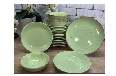 Столовый сервиз OMS фарфор 6 персон 24 шт. Оливковый