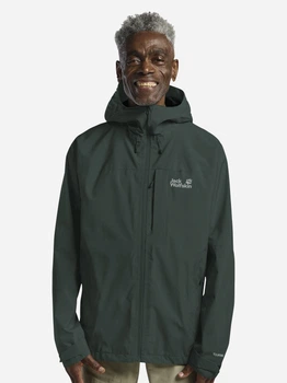 Спортивная ветровка мужская Jack Wolfskin Tempest 2L A63900-E0271 2XL Зеленая (4064886698214)