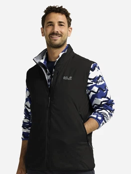 Теплый жилет двусторонний мужской Jack Wolfskin Trail Light Ins 2In1 Vest A65869-6000 2XL Черный (4064886660709)