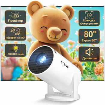 Мини-проектор GTEQY HD с USB, встроенным динамиком и пультом