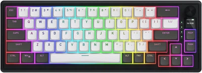 Клавіатура бездротова Hator Skyfall 65 Pro Aurum Vanila Silent RGB Wireless/Bluetooth/USB US Grey/Black (HTK4160)