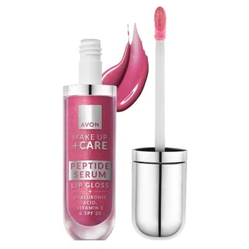 Блиск-сироватка для губ Avon Make Up+Care з пептидами, відтінок Рожевий 7 мл