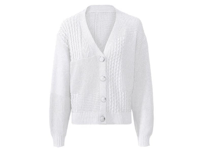 Кардиган перфорированной вязки для женщины Esmara LIDL 429316 L Белый