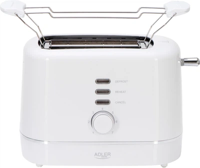 Тостер Adler AD3224W White 850 Вт із функцією розморожування та підігріву