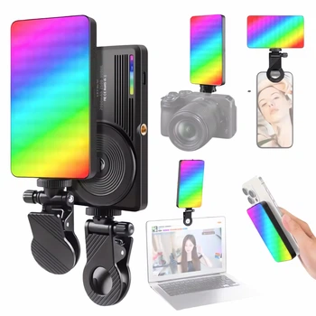 Накамерный видеосвет M20 RGB 5W, 2500–9000K, 22 эффекта MagSafe — Студийная лампа RGB LED с аккумулятором 3000 mAh, регулируемая температура, с эффектами для фото/видео, селфи лампа для TikTok, фотосвет на телефон, блогерский свет