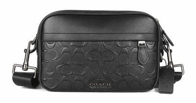 Сумка через плечо Coach коач черного цвета Crossbody Signature Leather Black