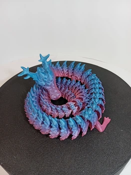 Декоративний Артикуляційний Дракон Articulated Christmas Dragon 3Д Друк Синій 50 См