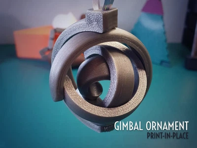 Декоративный Елочный Орнамент Gimbal Christmas Ornament 3Д Печать Серый 7 См