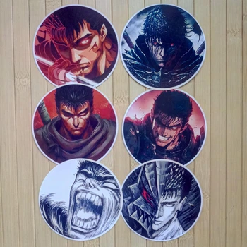 Набор стикеров Берсерк Berserk 7,5 см 6 шт 15942