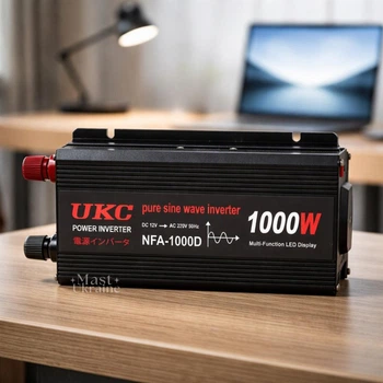 Инвертор преобразователь напряжения 12V-220V UKC 1000 Вт с чистой синусоидой, автомобильный инвертор 12 В в 220 В с цифровым дисплеем и USB выходом для ноутбуков, телевизоров, аудио- и видеотехники, RB-299