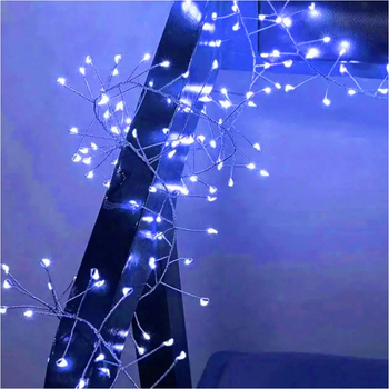 Светодиодная гирлянда фейерверк 5 м 150 LED синий от сети для праздника