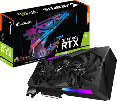 Відеокарта GeForce RTX 3070 8GB Gigabyte Aorus Master (GV-N3070AORUS M-8GD) Б/В