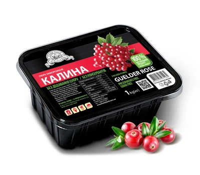 Калина пюре Fruityland замороженное без сахара, 1 кг.