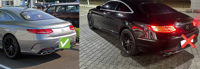 Задний диффузор с насадками Black (2018-2020) для Mercedes S-class C217 Coupe