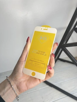 Глянцевое закаленное защитное стекло 9D для Apple iPhone 6 / 6s (White)