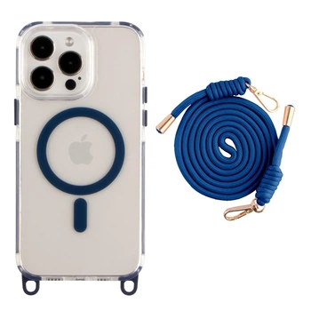Протиударний Чохол TPU+PC LanyardCase with MagSafe для iPhone 13 Pro М'ята упаковка Indigo Blue