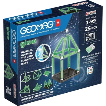 Магнітний конструктор "Геомаг-Glow" Geomag 328GM 25 деталей, світиться в темряві