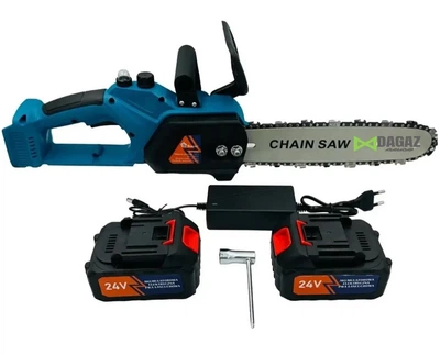Акумуляторна ланцюгова міні електро-пила 12” Domotec Chain Saw (24V/4Ah) Потужний веткоріз із 2 акумуляторами