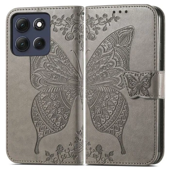 Чохол-книжка з малюнком UniCase Butterfly Pattern для Motorola Moto G86 Power - Grey