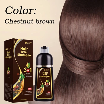 Краска-шампунь для волос каштановый цвет Hair Dye Shampoo 3 в 1