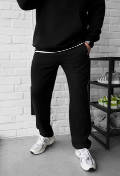Штаны мужские спортивные стаф черные базовые Staff lak black S (380319)