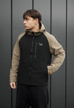 Чоловіча куртка демісезонна стаф чорна оливкова з мембраною soft shell Staff synx black & olive L (380439)