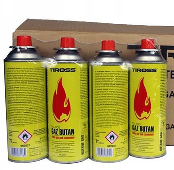Газ Балон 4 шт газовий універсальний Tiross 227 g (400 ml) балончик для портативної плити, євро-цанговий виробництво Польша