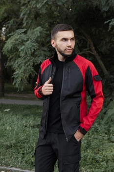Куртка мужская Intruder iForce Softshell Light демисезонная ветровка софтшелл без флиса влагозащитная куртка с прорезиненными молниями чёрно-красная/M
