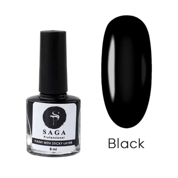 Лак для стемпинга с липким слоем SAGA Sticky Black 8 мл