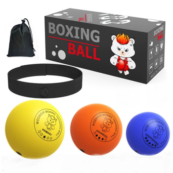 Тренажер комплект для боксу Boxing ball 3 рівня Пневмотренажер м'ячик для боксу на гумці на голову