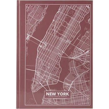 Тетрадь офісна Axent Maps New York А4 96 л. клітка тверда палітурка коричневий (8422-543-A)
