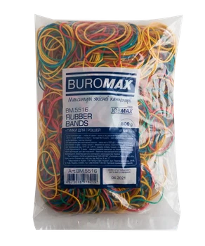 Гумки для грошей Buromax JOBMAX 500 г асорті d 55 мм (BM.5516)