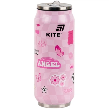 Термочашка с трубочкой Kite Angel K25-1264-2, 500 мл