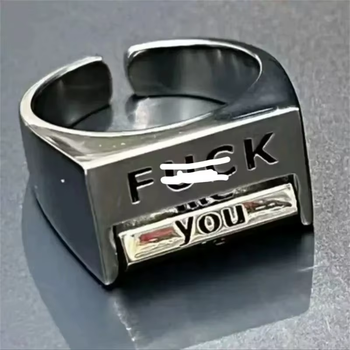 Кольцо Fuck You it перстень уникальная творческая личность серебристое