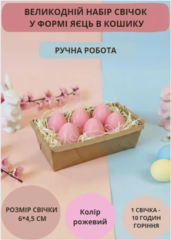 Свечи пасхальные великодние свечки в форме яиц свеча декоративная пасхальный декор розовые свечи