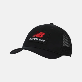 Черная кепка New Balance Stacked Patch Logo Trucker (LAH51016BK)