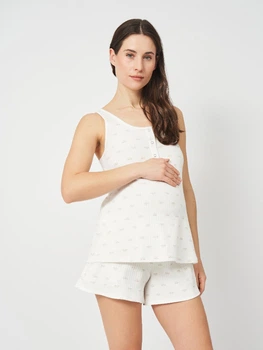 Пижама для беременных и кормящих мам Koko boutique S/M, молочный принт солнышко