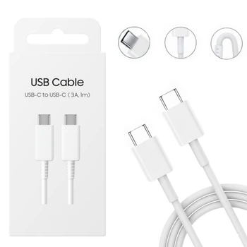 Кабель Foxconn Type-C - Type-C PD60W (3A) 1м для швидкого заряджання Samsung Super Fast Charge та передачі даних White