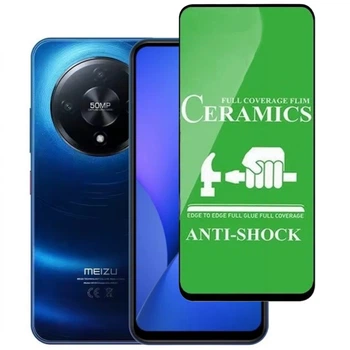 Захисне скло-плівка Fiji Ceramics для Meizu Mblu 22 Pro повне проклеювання чорний