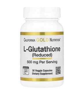 L-глутатіон (відновлена форма), 500 мг,California Gold Nutrition 30 вегетаріанських капсул