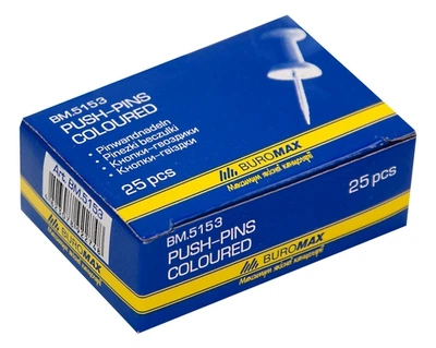 Кнопки-гвіздики Buromax кольорові d 10х12х10 мм в упаковці 25 шт (BM.5153)