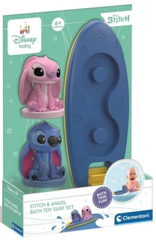 Набір іграшок для ванної Clementoni Stitch з дошкою для серфінгу (17627) (8005125176274)